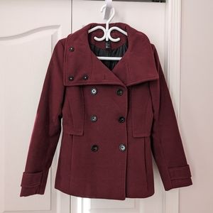 H&M Women's Burgundy Peacoat